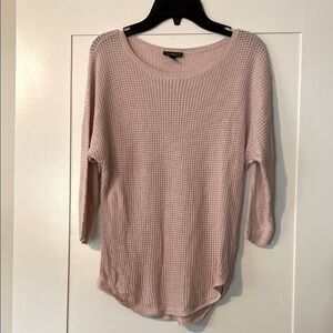 Express Light Pink Waffle Knit Top - Size Small